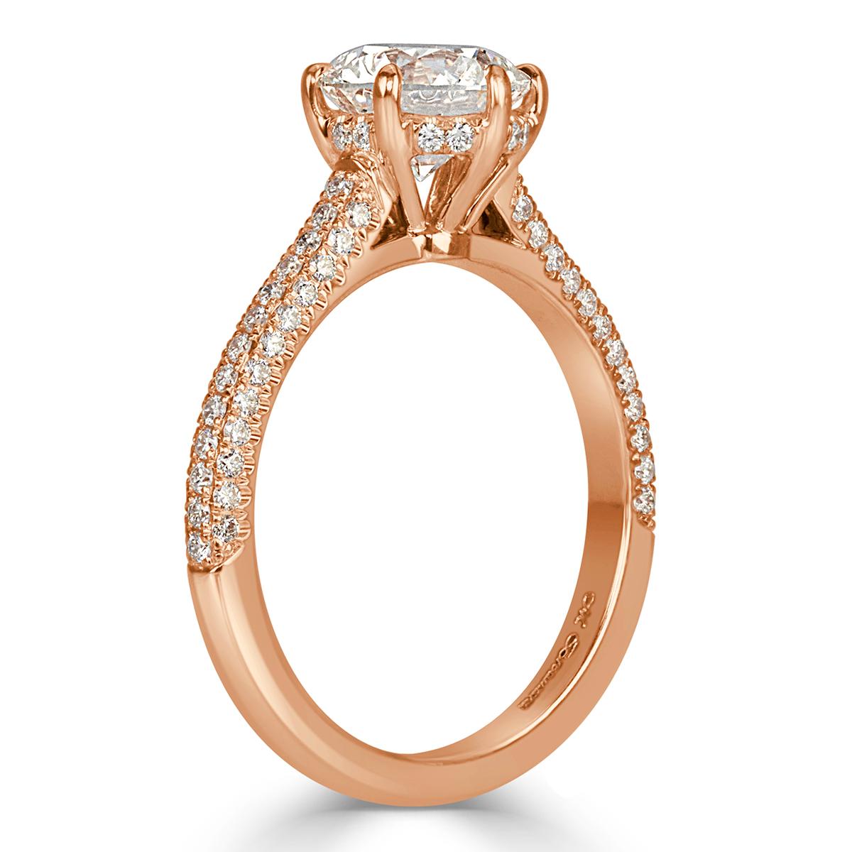 Mark Broumand, bague de fiançailles en diamants taille brillant rond de 1,97 carat Unisexe en vente