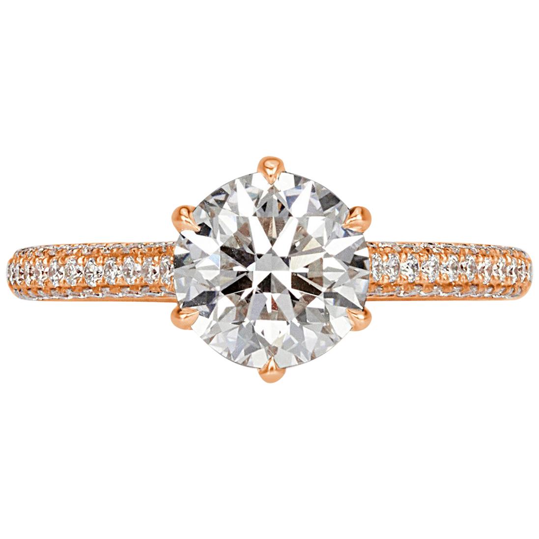 Mark Broumand 1.97 Carat Round Brilliant Cut Diamond Engagement Ring
