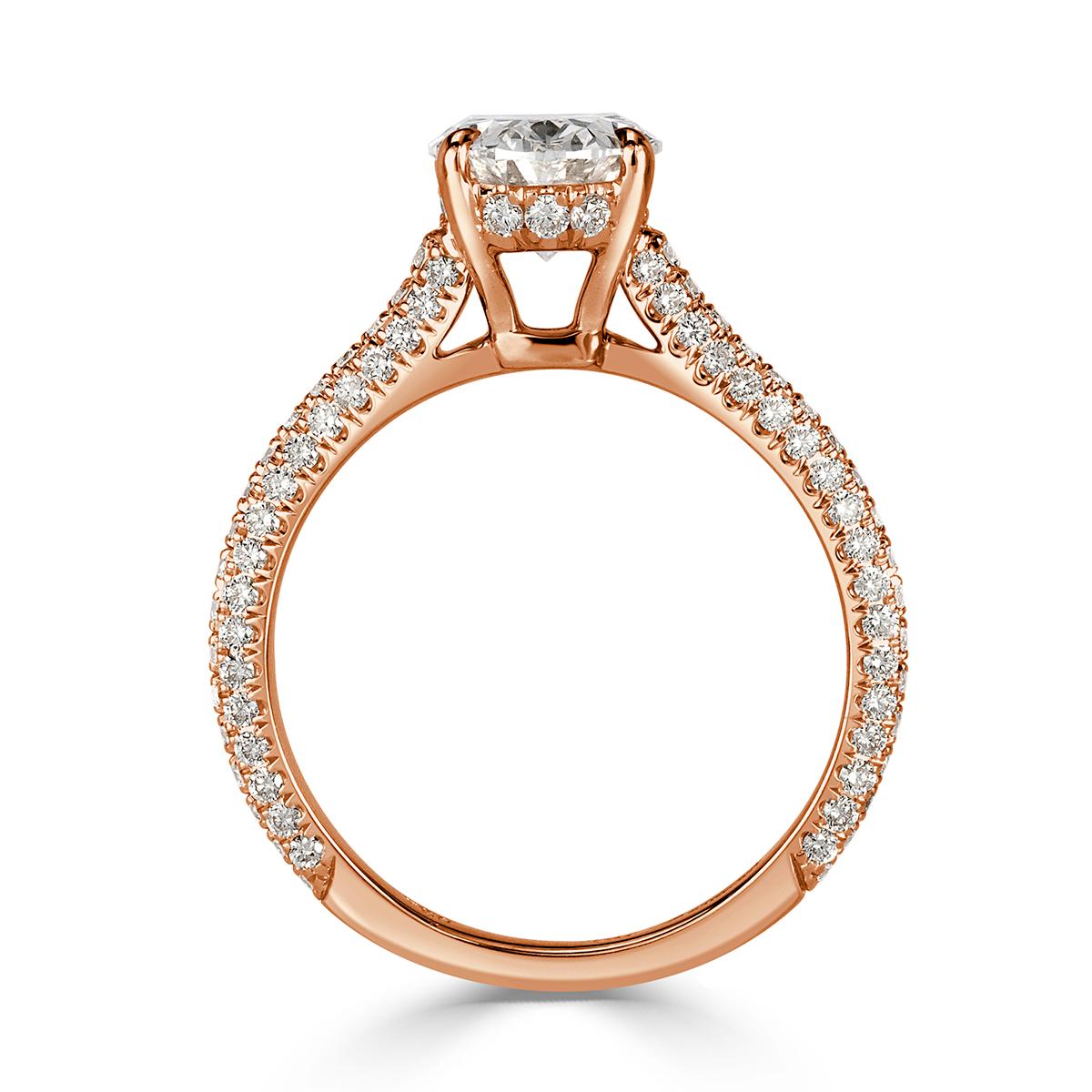 Women's or Men's Mark Broumand 1.97 Carat Oval Cut Diamond Engagement Ring