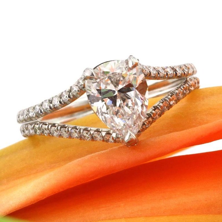 Mark Broumand 1.98 Carat Pear Shaped Diamond Engagement ...