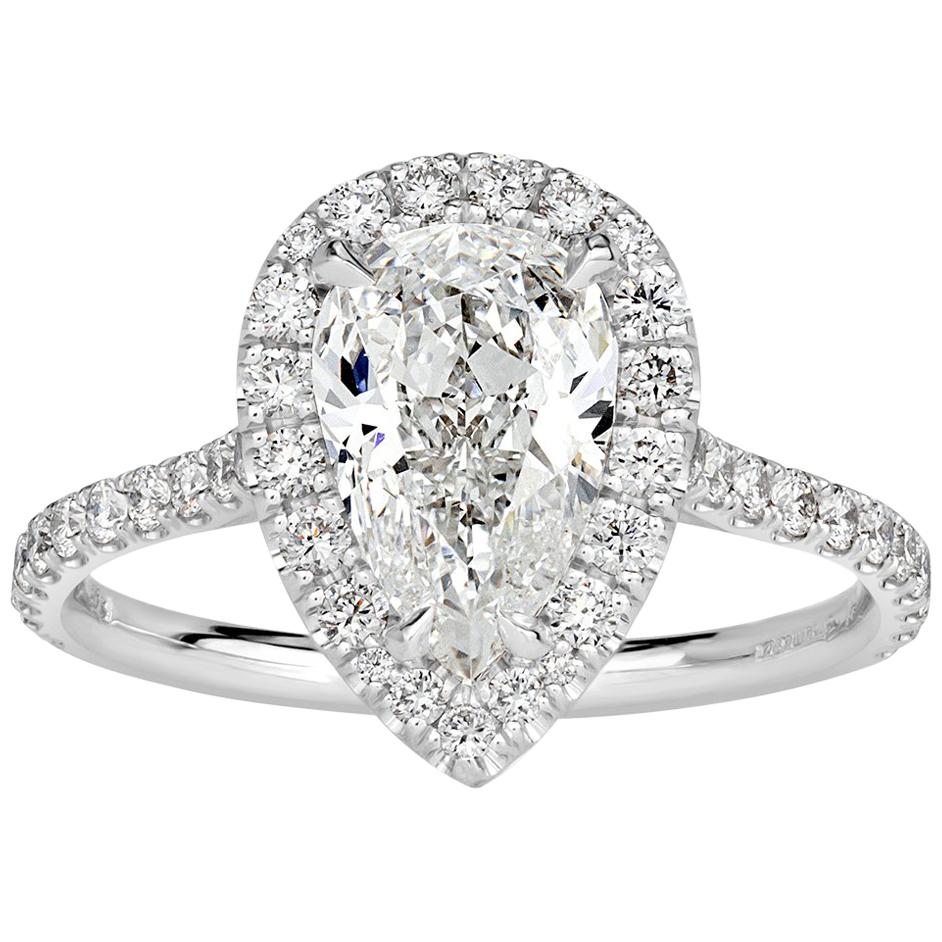 Mark Broumand 1.99 Carat Pear Shaped Diamond Engagement Ring