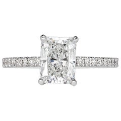 Mark Broumand 1.99 Carat Radiant Cut Diamond Engagement Ring