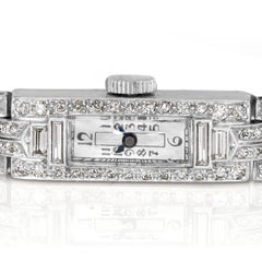 Mark Broumand 2.00 Carat Baguette and Round Brilliant Cut Diamond Antique Watch