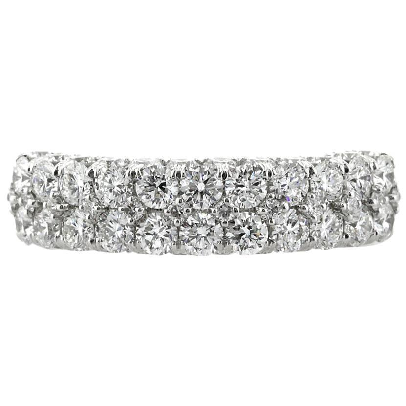 Mark Broumand 2.00 Carat Round Brilliant Cut Diamond Three-Sided Right-Hand Ring For Sale
