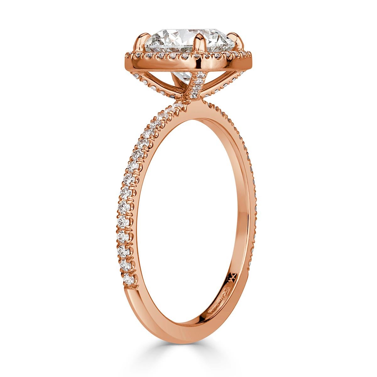 Women's or Men's Mark Broumand 2.03 Carat Round Brilliant Cut Diamond Engagement Ring For Sale