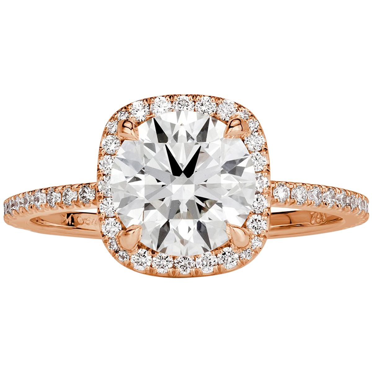 Mark Broumand 2.03 Carat Round Brilliant Cut Diamond Engagement Ring For Sale