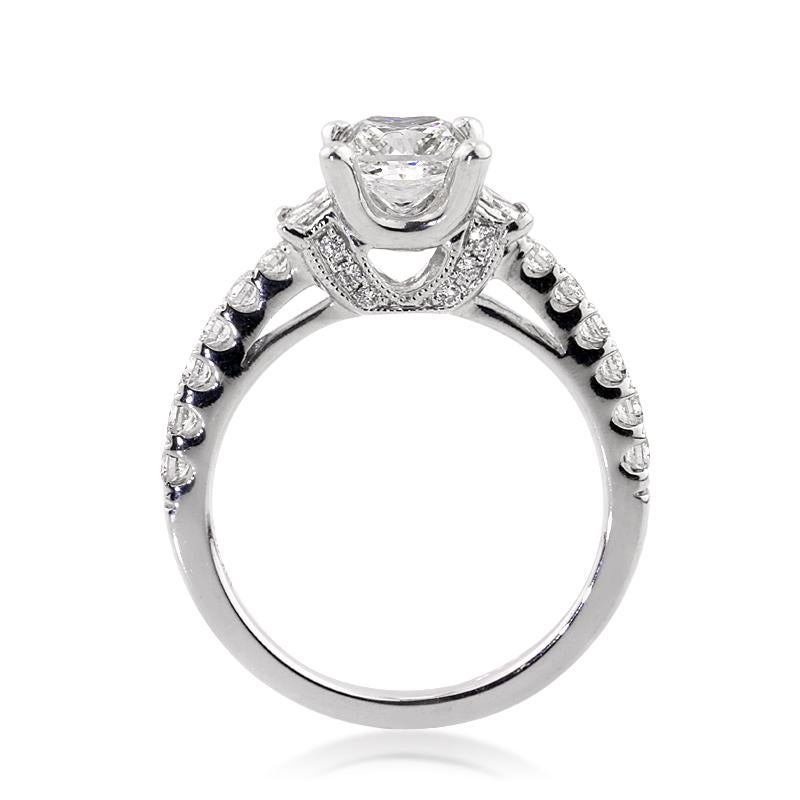 Women's or Men's Mark Broumand 2.08 Carat Princess Cut Diamond Engagement Ring For Sale