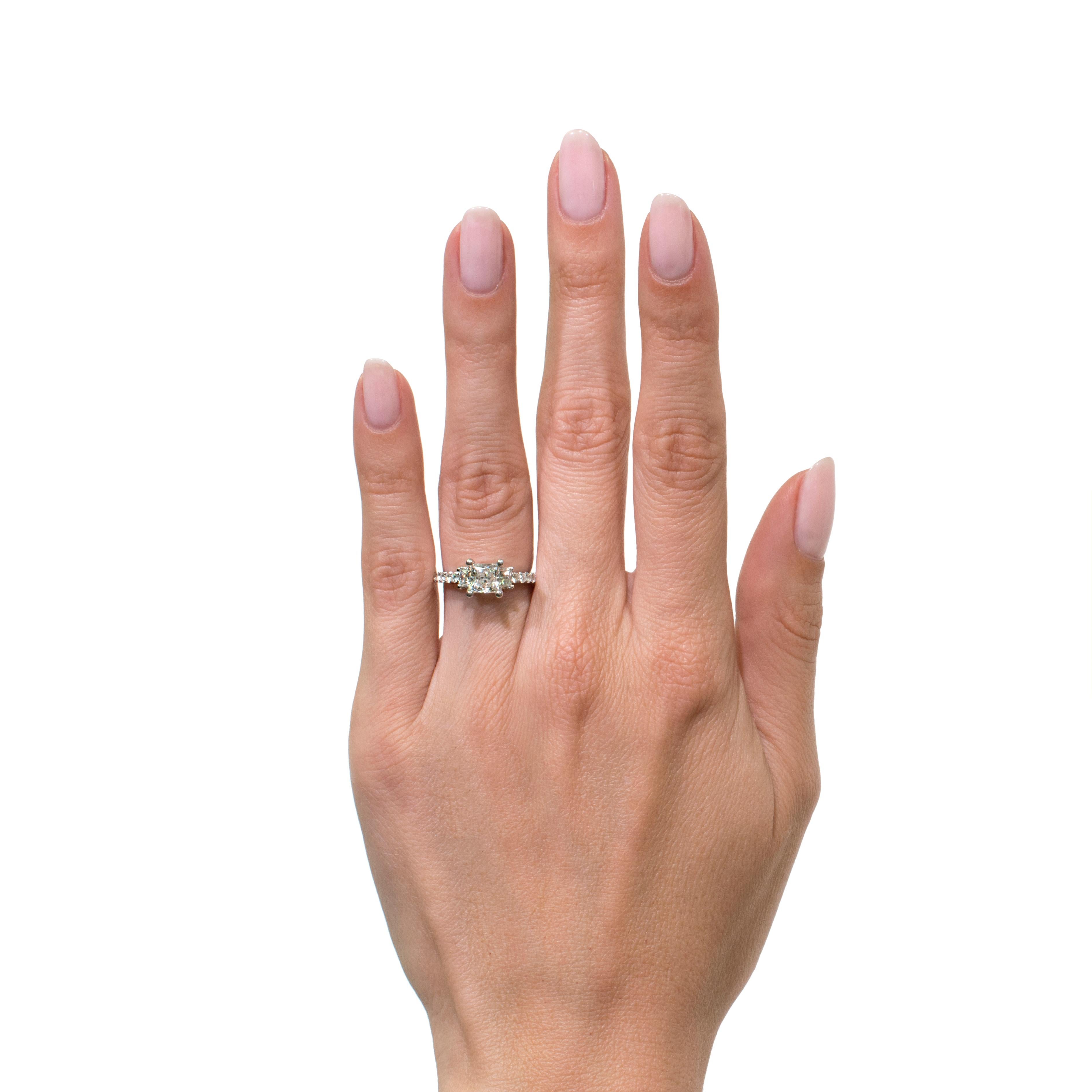 Mark Broumand 2.08 Carat Princess Cut Diamond Engagement Ring For Sale 2