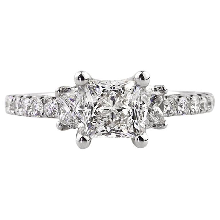 Mark Broumand 2.08 Carat Princess Cut Diamond Engagement Ring For Sale