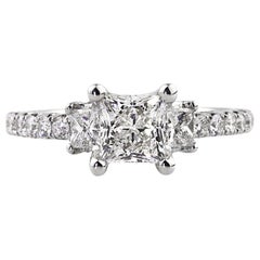 Mark Broumand 2.08 Carat Princess Cut Diamond Engagement Ring