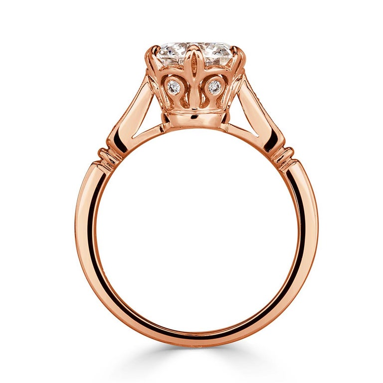Mark Broumand 2.08 Carat Round Brilliant Cut Diamond Engagement Ring ...