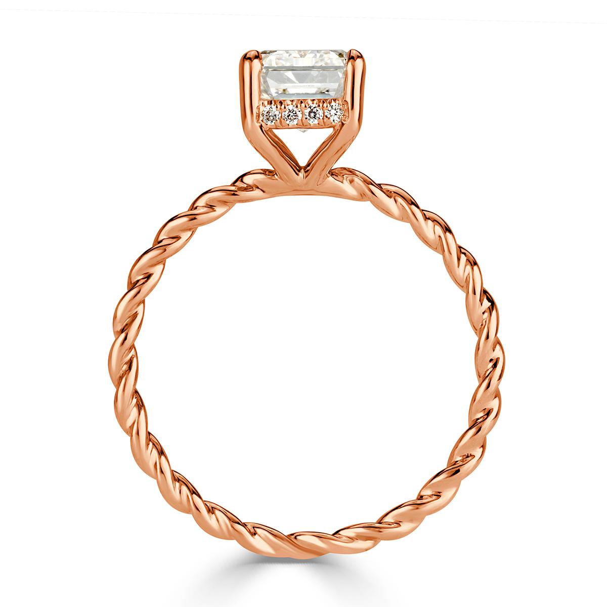 Women's or Men's Mark Broumand 2.09 Carat Emerald Cut Diamond Engagement Ring