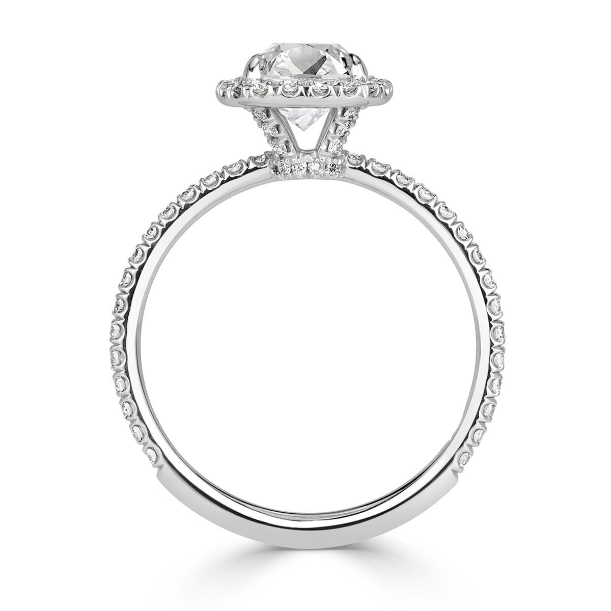 Mark Broumand 2.09 Carat Old Mine Cut Diamond Engagement Ring In New Condition In Los Angeles, CA