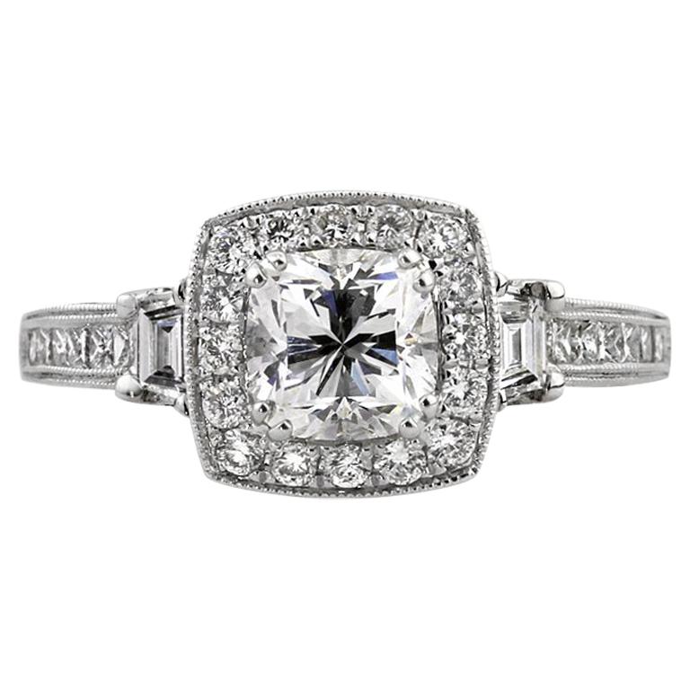 Mark Broumand 2.10 Carat Cushion Brilliant Diamond Engagement Ring