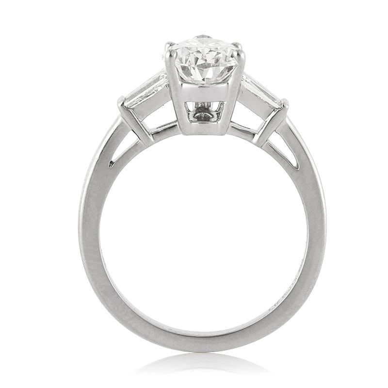 Women's or Men's Mark Broumand 2.15 Carat Pear Shaped Diamond Engagement Ring