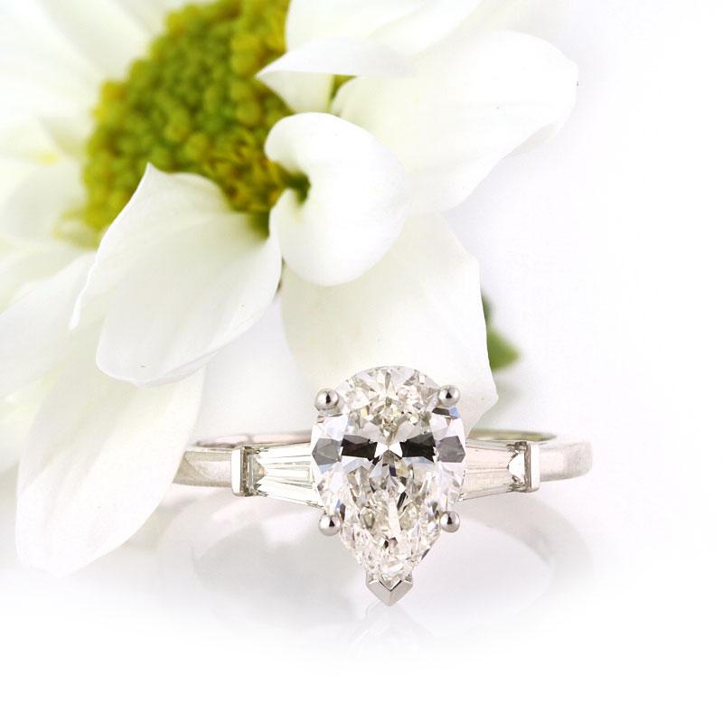 Mark Broumand 2.15 Carat Pear Shaped Diamond Engagement Ring 1