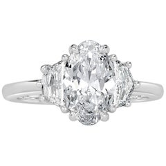 Mark Broumand 2.17 Carat Oval Cut Diamond Engagement Ring
