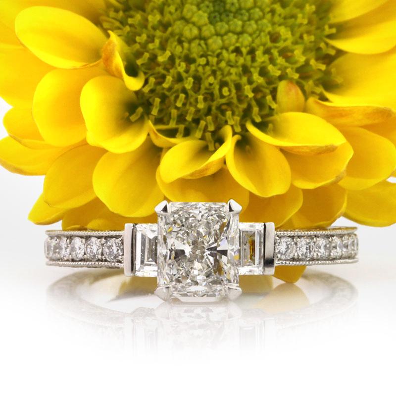 horizontal rectangle diamond ring