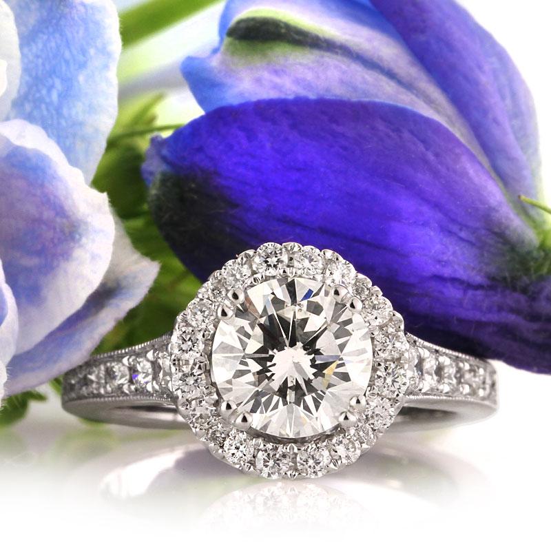Mark Broumand 2.18 Carat Round Brilliant Cut Diamond Engagement Ring For Sale 1