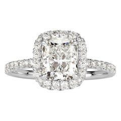 Anello di fidanzamento con diamante taglio cuscino Mark Broumand 2,19