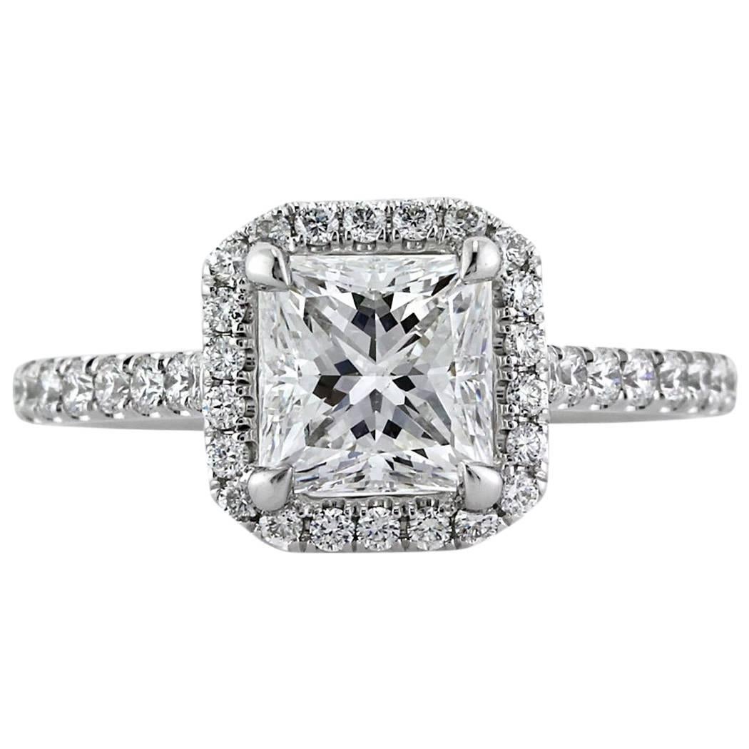 Mark Broumand Anillo de compromiso de diamantes talla princesa de 2.27 quilates