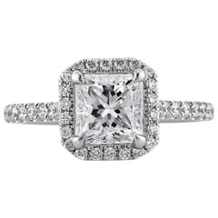 Mark Broumand Anillo de compromiso de diamantes talla princesa de 2.27 quilates