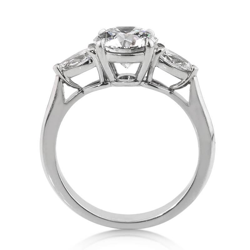 Taille ronde Mark Broumand, bague de fiançailles en diamants taille brillant rond de 2,27 carats en vente