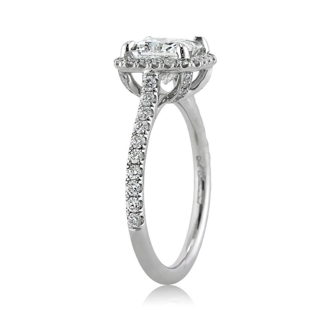 Modern Mark Broumand 2.27 Carat Princess Cut Diamond Engagement Ring For Sale