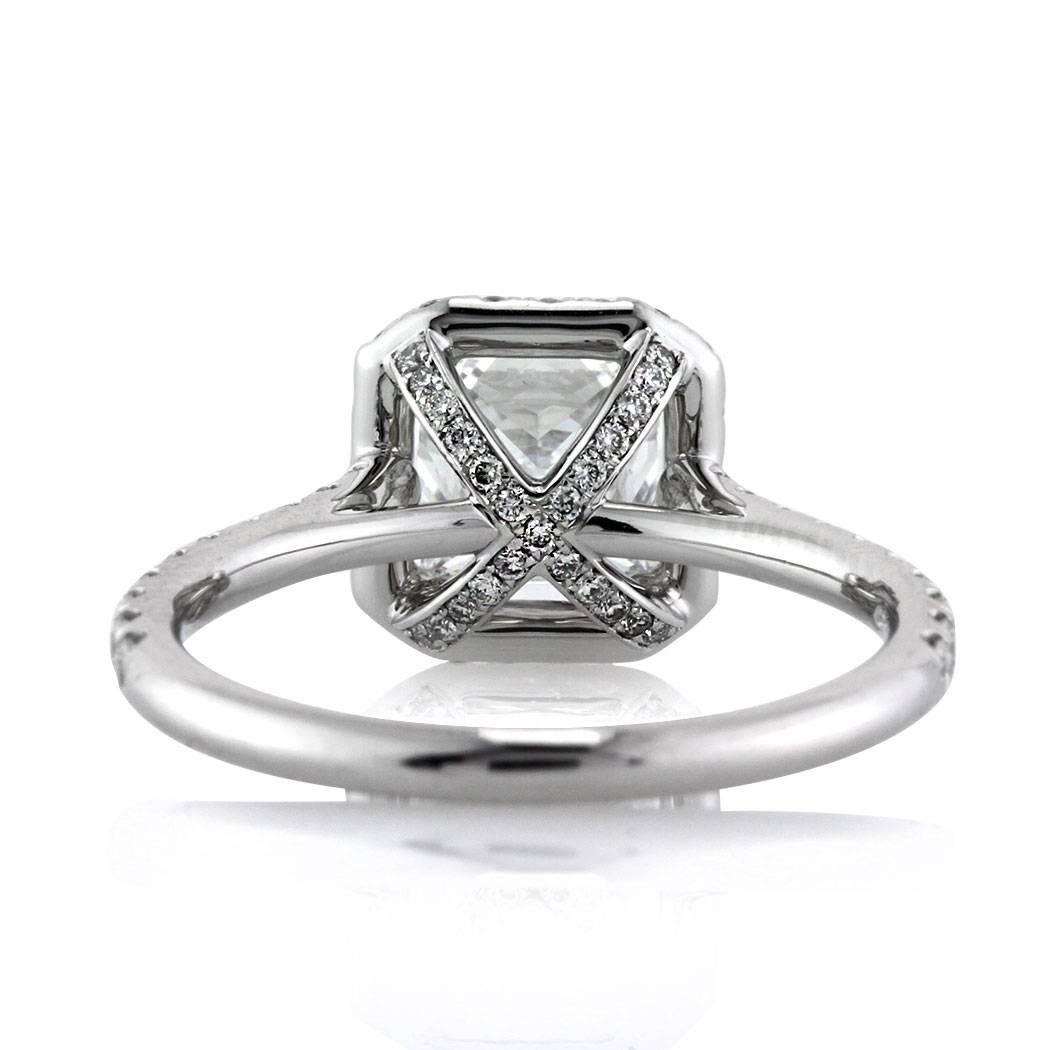Women's or Men's Mark Broumand 2.27 Carat Princess Cut Diamond Engagement Ring For Sale