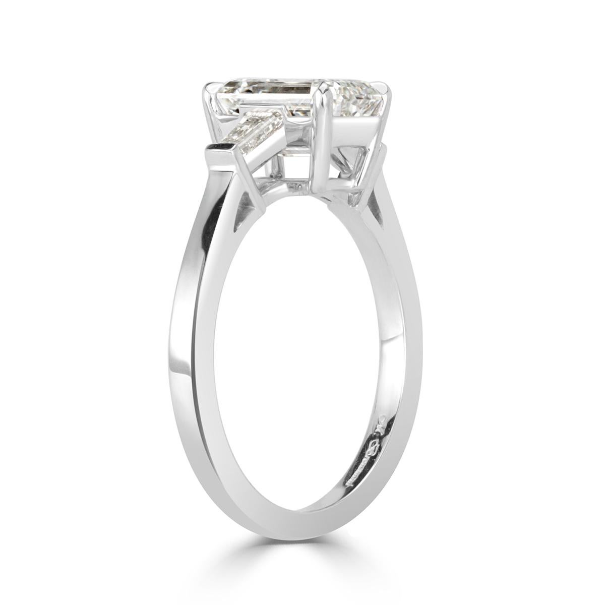 Mark Broumand 2.31 Carat Emerald Cut Diamond Engagement Ring In New Condition In Los Angeles, CA
