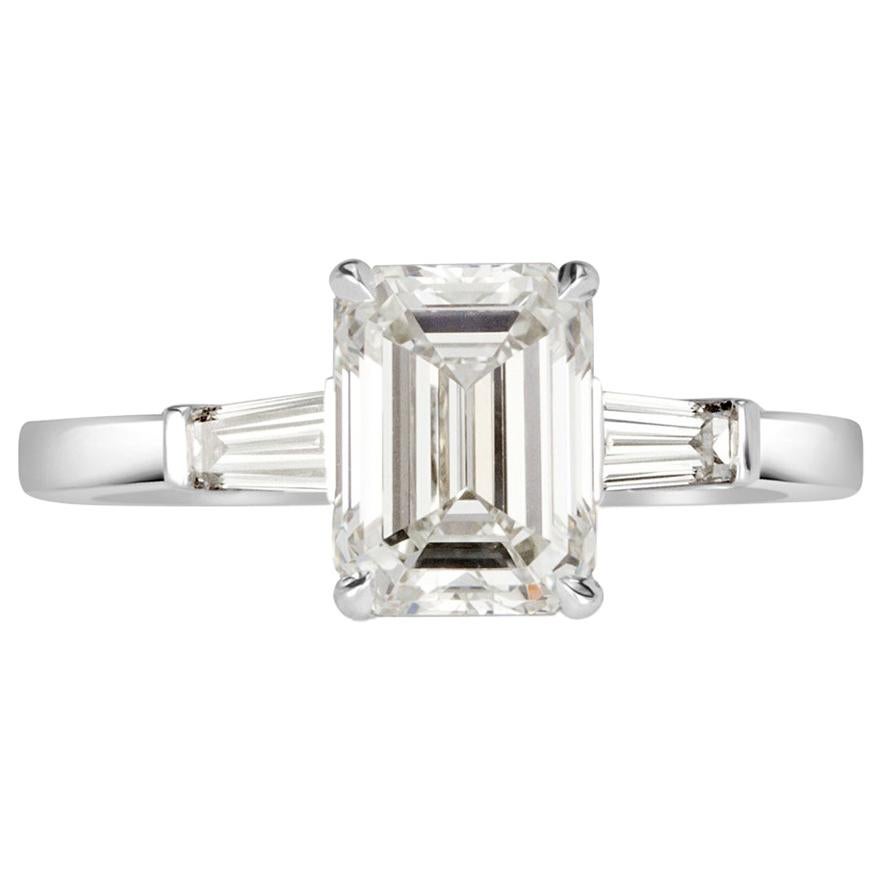 Mark Broumand 2.31 Carat Emerald Cut Diamond Engagement Ring
