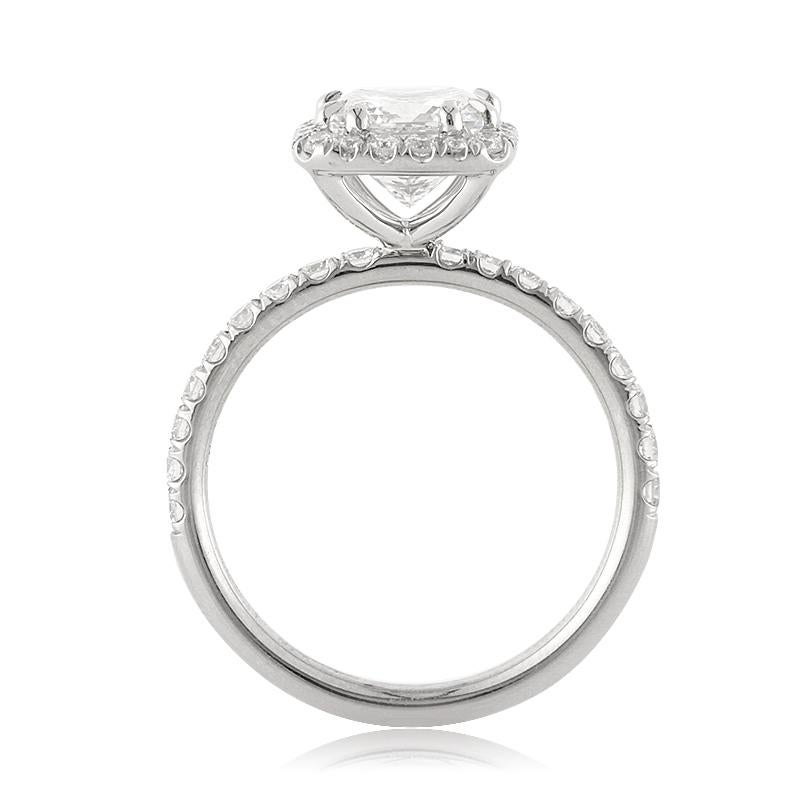 Women's or Men's Mark Broumand 2.31 Carat Princess Cut Diamond Engagement Ring