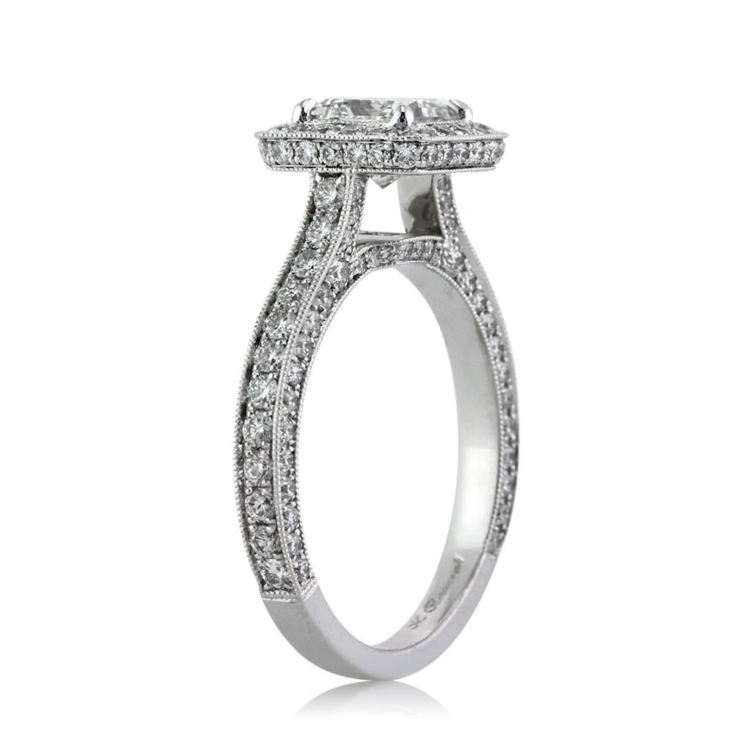 Modern Mark Broumand 2.31 Carat Princess Cut Diamond Engagement Ring For Sale