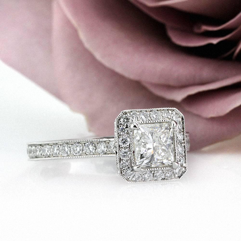 Women's or Men's Mark Broumand 2.31 Carat Princess Cut Diamond Engagement Ring For Sale