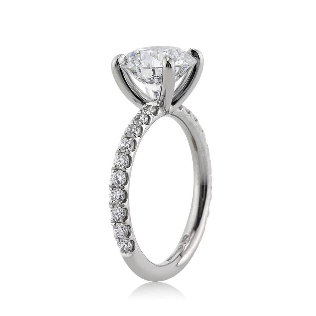 Modern Mark Broumand 2.32 Carat Round Brilliant Cut Diamond Engagement Ring