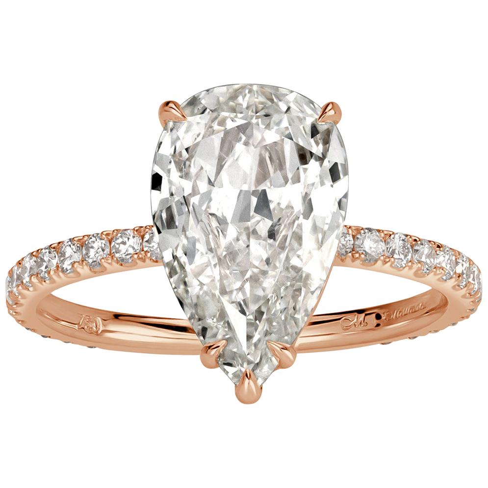 Mark Broumand 2.38 Carat Pear Shaped Diamond Engagement Ring
