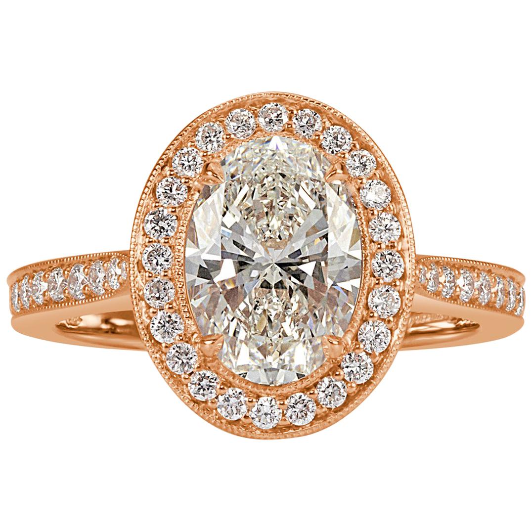 Mark Broumand 2.39 Carat Oval Cut Diamond Engagement Ring For Sale