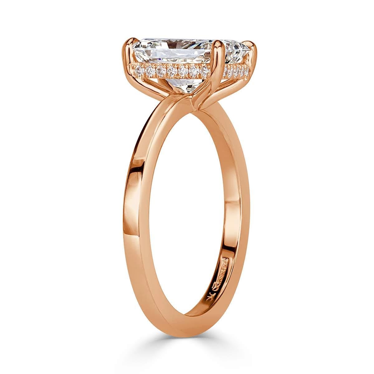 Mark Broumand 2.40 Carat Radiant Cut Diamond Engagement Ring In New Condition In Los Angeles, CA