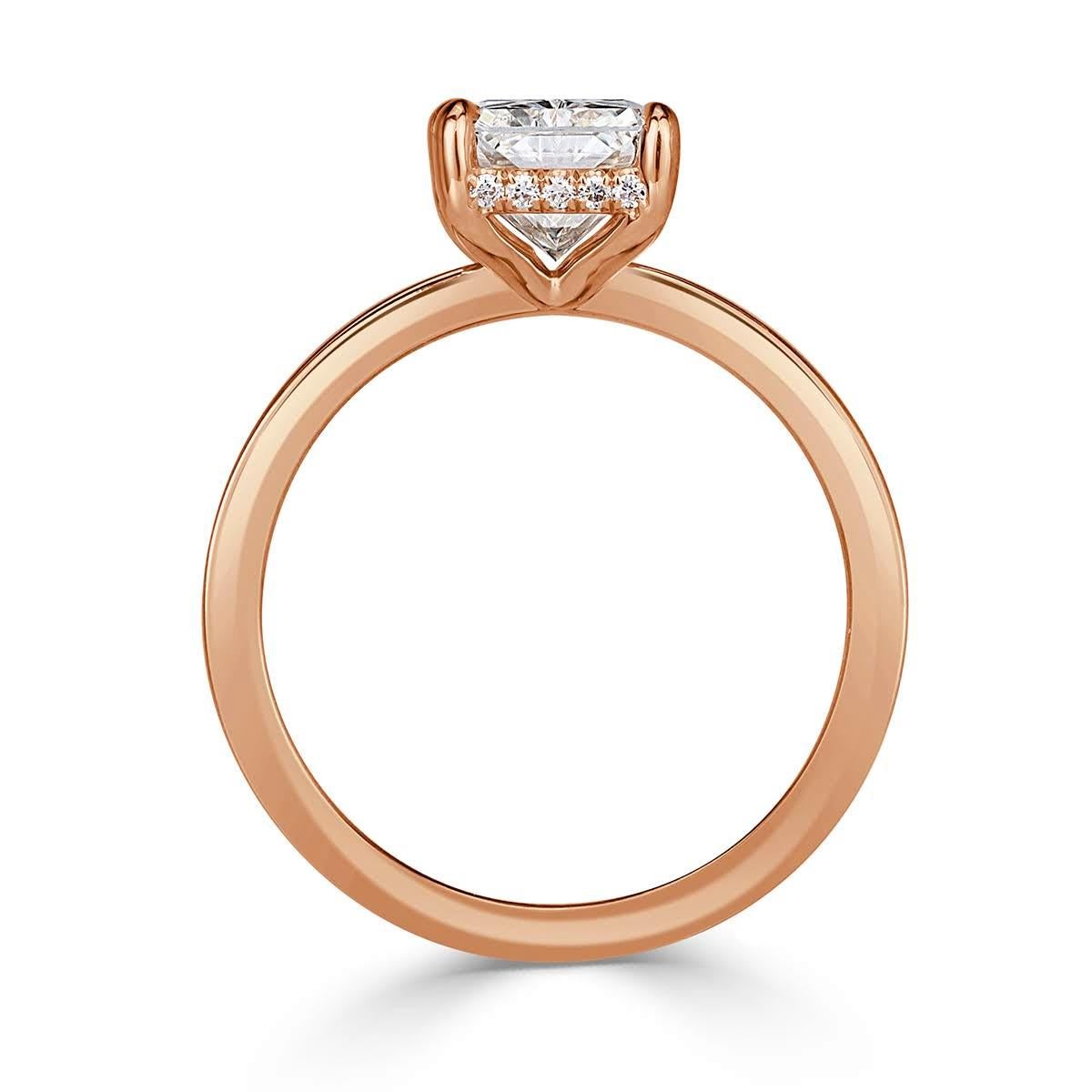 Women's or Men's Mark Broumand 2.40 Carat Radiant Cut Diamond Engagement Ring
