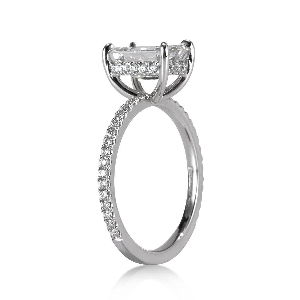 Modern Mark Broumand 2.41 Carat Emerald Cut Diamond Engagement Ring