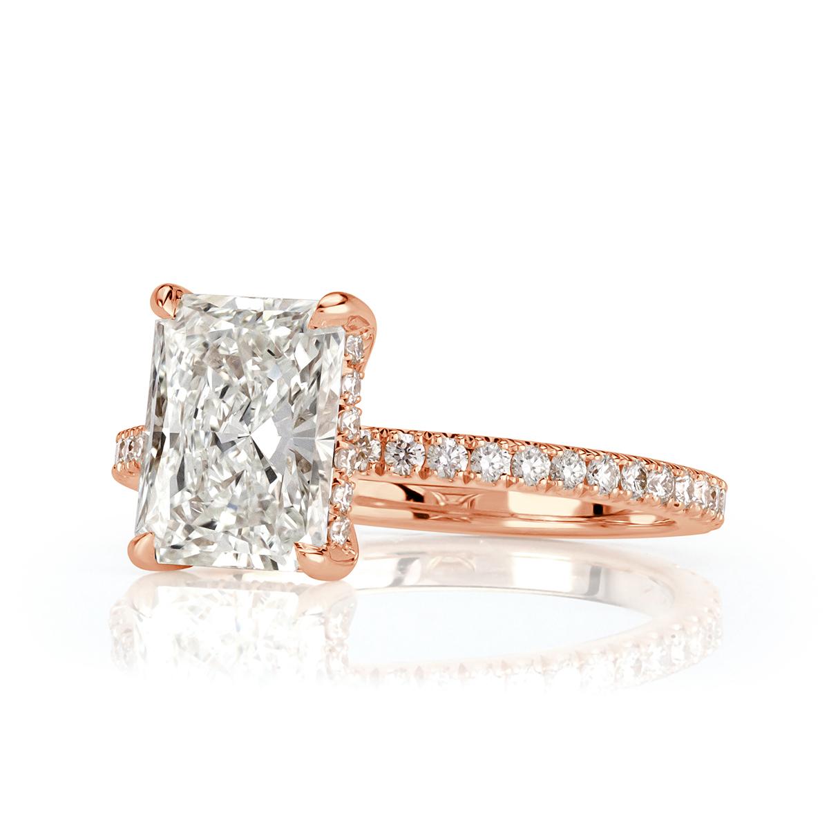 Mark Broumand 2.44 Carat Radiant Cut Diamond Engagement Ring In New Condition In Los Angeles, CA