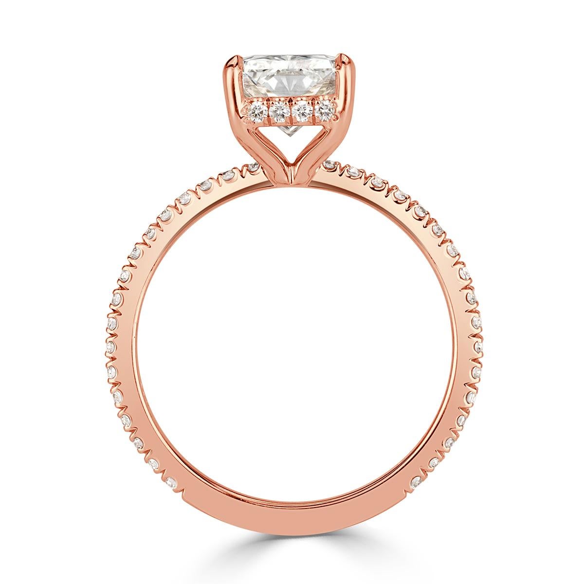Women's or Men's Mark Broumand 2.44 Carat Radiant Cut Diamond Engagement Ring
