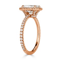 Mark Broumand Anillo de compromiso de diamantes talla radiante de 2.46 quilates
