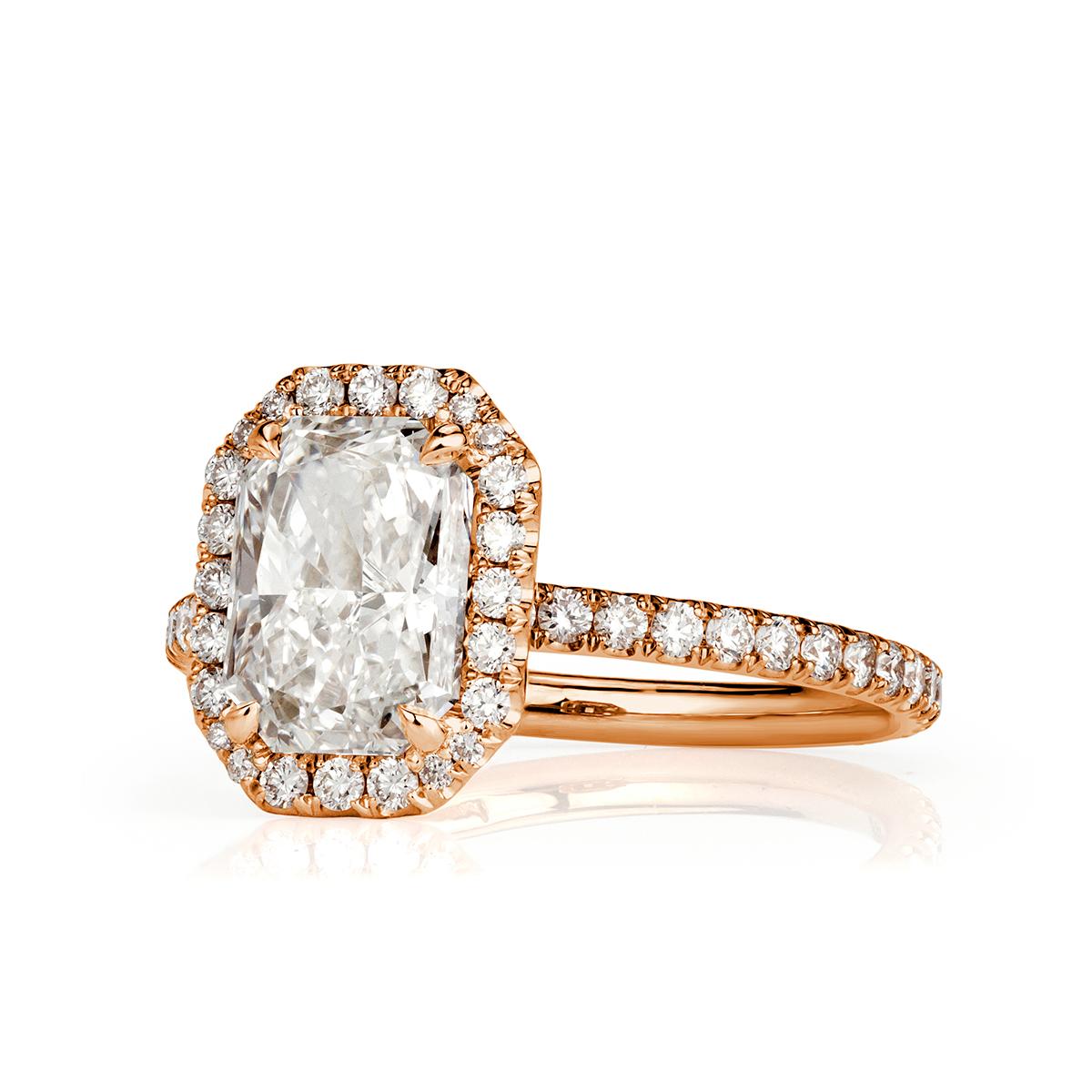 Mark Broumand 2.46 Carat Radiant Cut Diamond Engagement Ring In New Condition For Sale In Los Angeles, CA