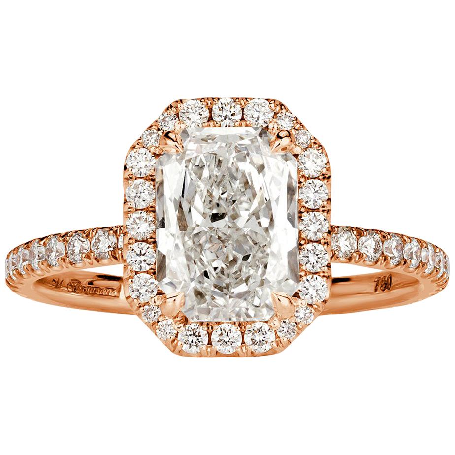 Mark Broumand 2.46 Carat Radiant Cut Diamond Engagement Ring