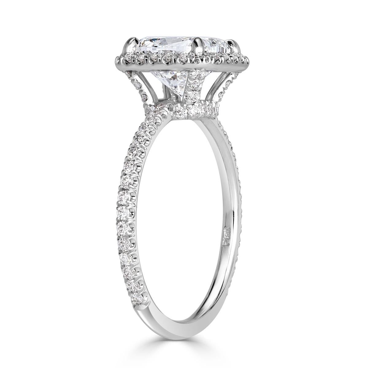Women's or Men's Mark Broumand 2.47 Carat Cushion Cut Diamond Engagement Ring
