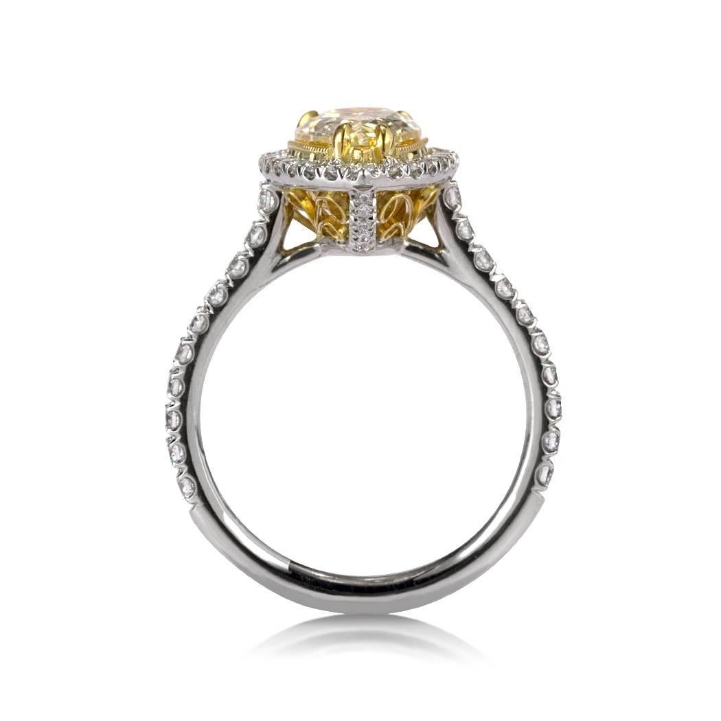 yellow pear shaped diamond ring