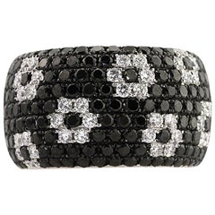 Mark Broumand 2.55 Carat Black and White Round Diamond Ring Masterpiece