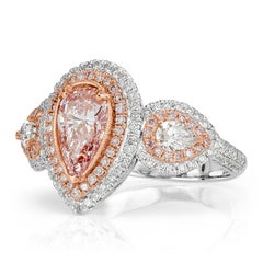 Mark Broumand 2.55 Carat Fancy Light Pink Pear Shaped Diamond Engagement Ring