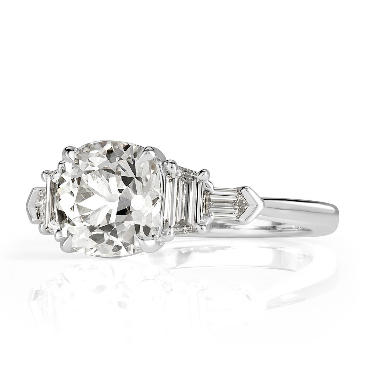 Women's or Men's Mark Broumand 2.58 Carat Old Mine Cut Diamond Engagement Ring